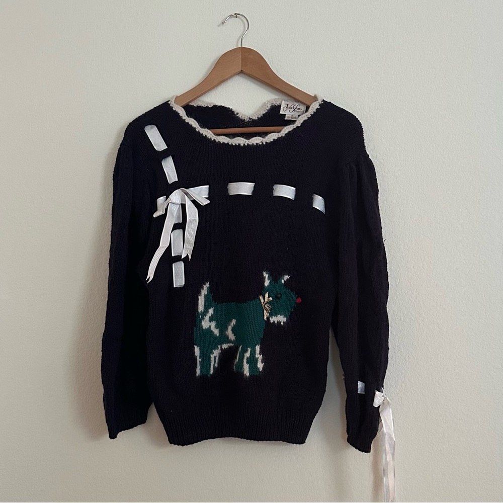 🤍 Vintage Christmas sweater with dog +FREE GIFT!